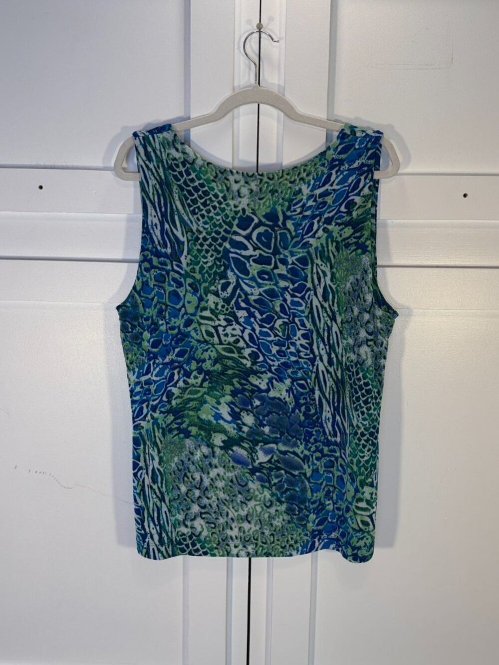 Chico's Green Blue Women's Travelers Sleeveless Tank Top Size 3 - Picture 7 of 15